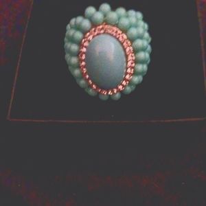 BIG AND BOLD ! LOVE Turquoise and Rose Gold ? Beaded Size 7